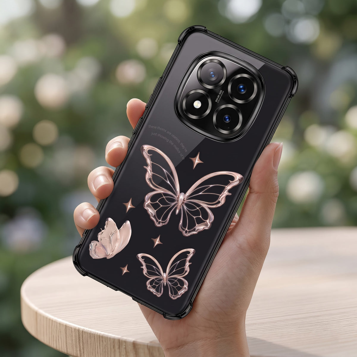 Redmi Note 14 Pro+ 5G Transparent Butterfly Anti-Yellow Airbag Cover