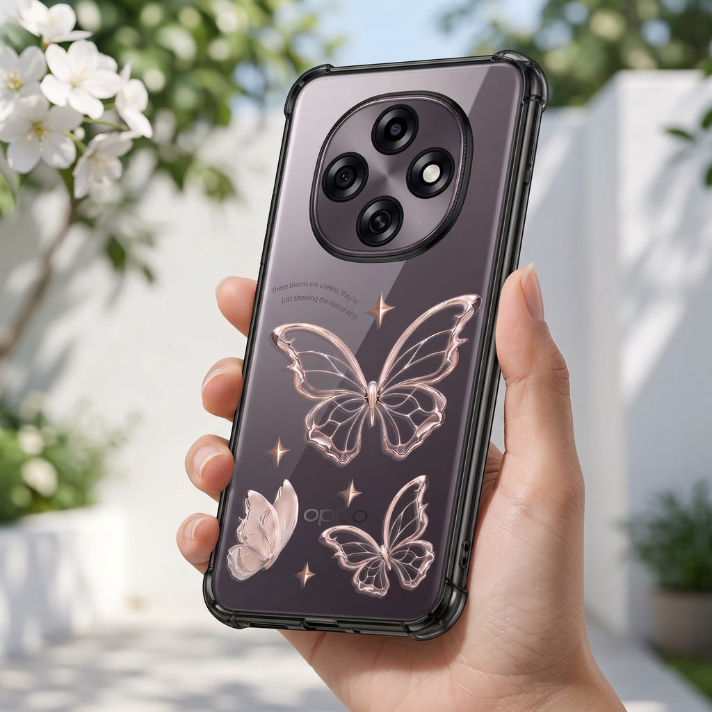 Oppo F31 Pro 5G Transparent Butterfly Anti-Yellow Airbag Cover