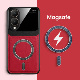 Vivo Y28 5G Premium Magsafe Magnetic Leather Lens Protective Case