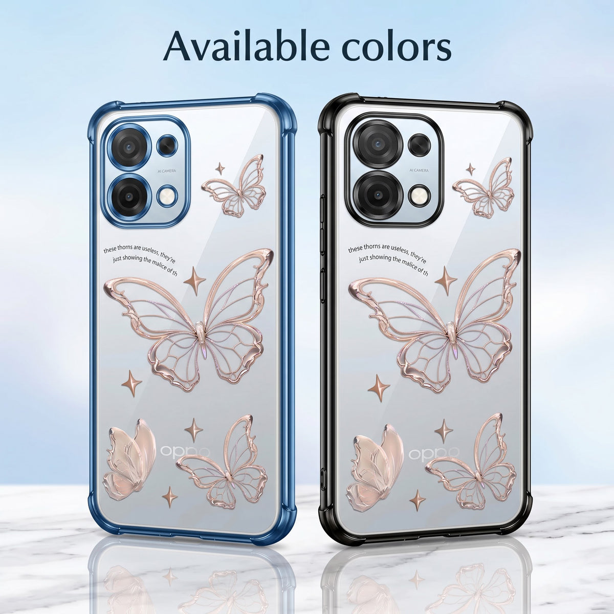 Oppo F31 5G Transparent Butterfly Anti-Yellow Airbag Cover