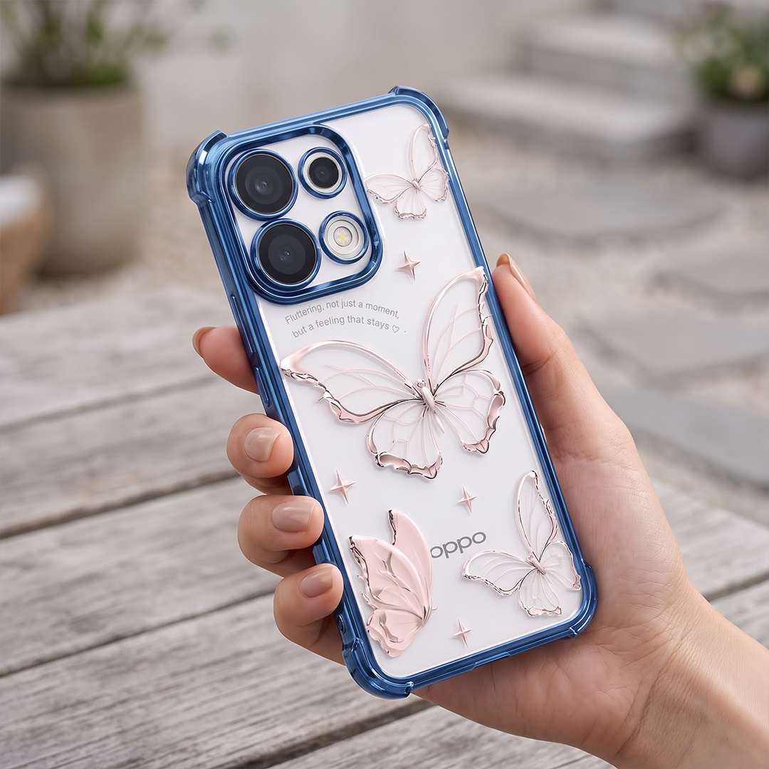 Oppo Reno 16 5G Transparent Butterfly Anti-Yellow Airbag Cover