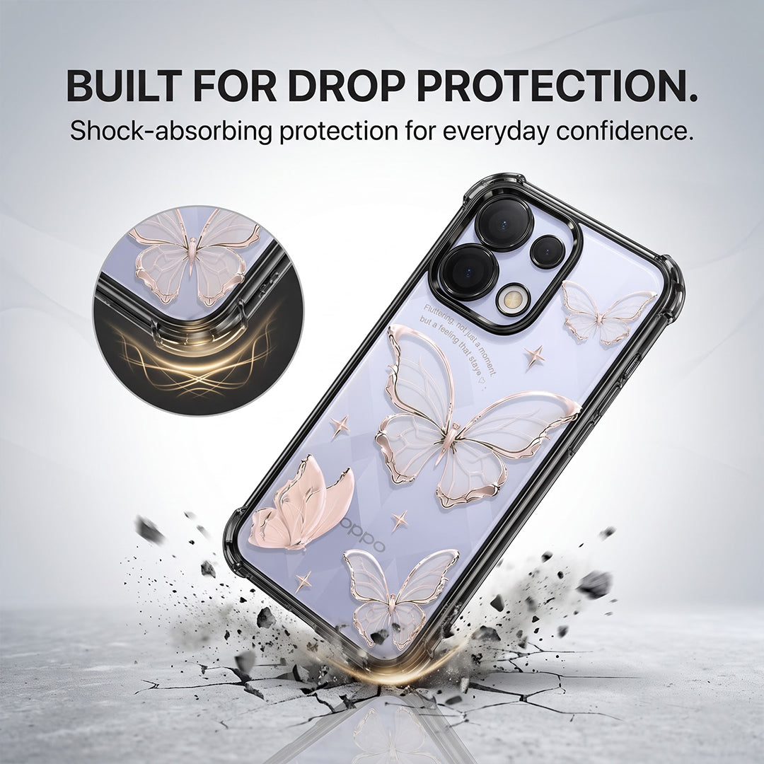 Oppo K13 5G Transparent Butterfly Anti-Yellow Airbag Cover
