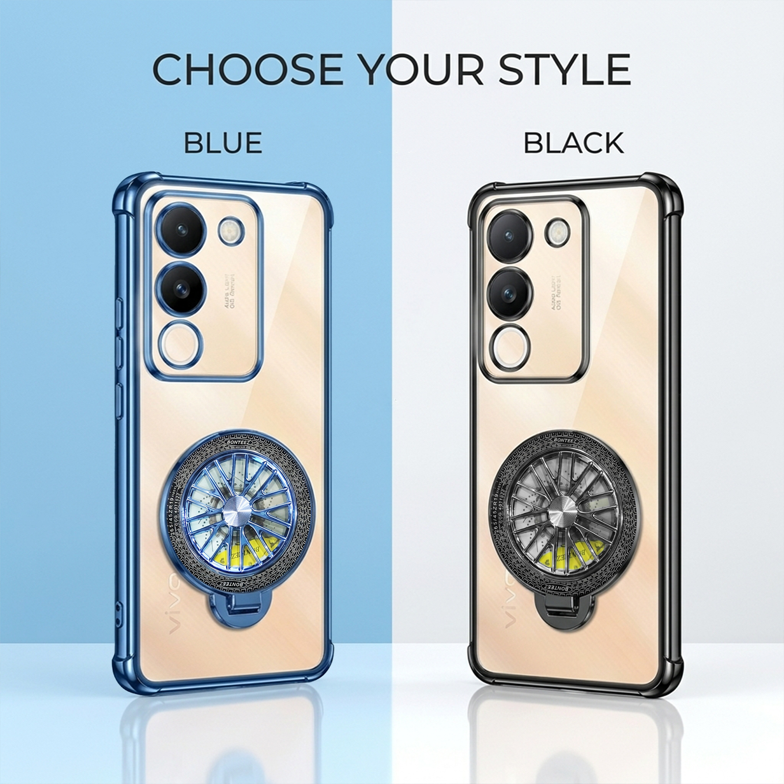 Vivo Y200 5G Premium Stress Buster Wheel Rotating Shockproof Airbags Case