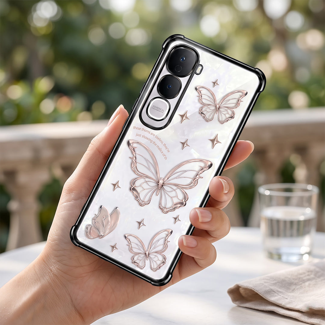 Vivo Y400 Pro 5G Transparent Butterfly Anti-Yellow Airbag Cover