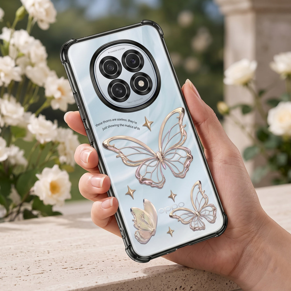 Oppo F29 5G Transparent Butterfly Anti-Yellow Airbag Cover