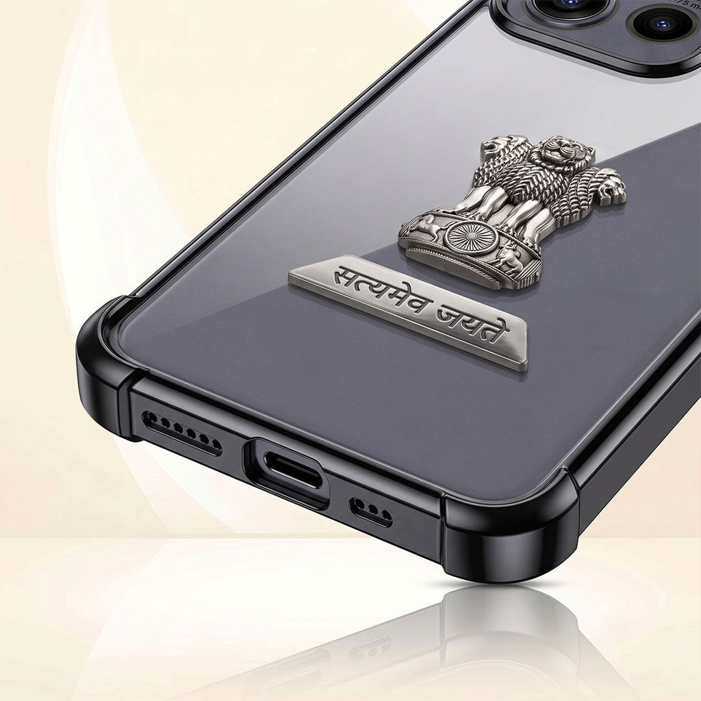 Motorola Edge 50 Neo 5G Satyamev Jayate 2-in-1 Emblem Transparent Shockproof Airbag Case