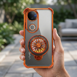 Vivo V50 5G Stress Buster Wheel Rotating Airbag Cosmic Orange Case