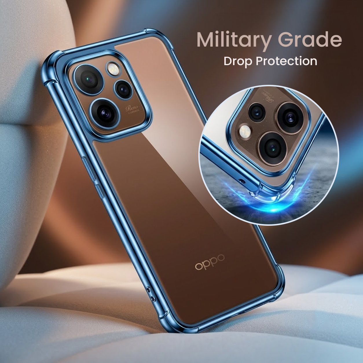 Oppo Reno 15 Pro 5G Anti-Yellow Electroplating Transparent Airbags Case