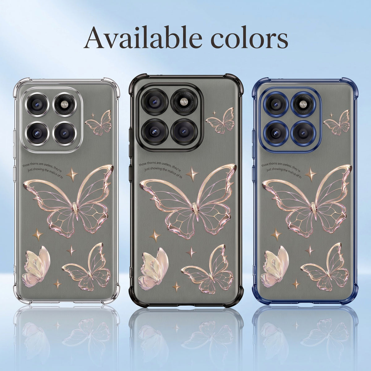 Motorola Edge 60 Pro 5G Transparent Butterfly Anti-Yellow Airbag Cover