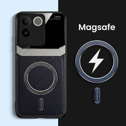 Vivo T2 Pro 5G Premium Magsafe Magnetic Leather Lens Protective Case