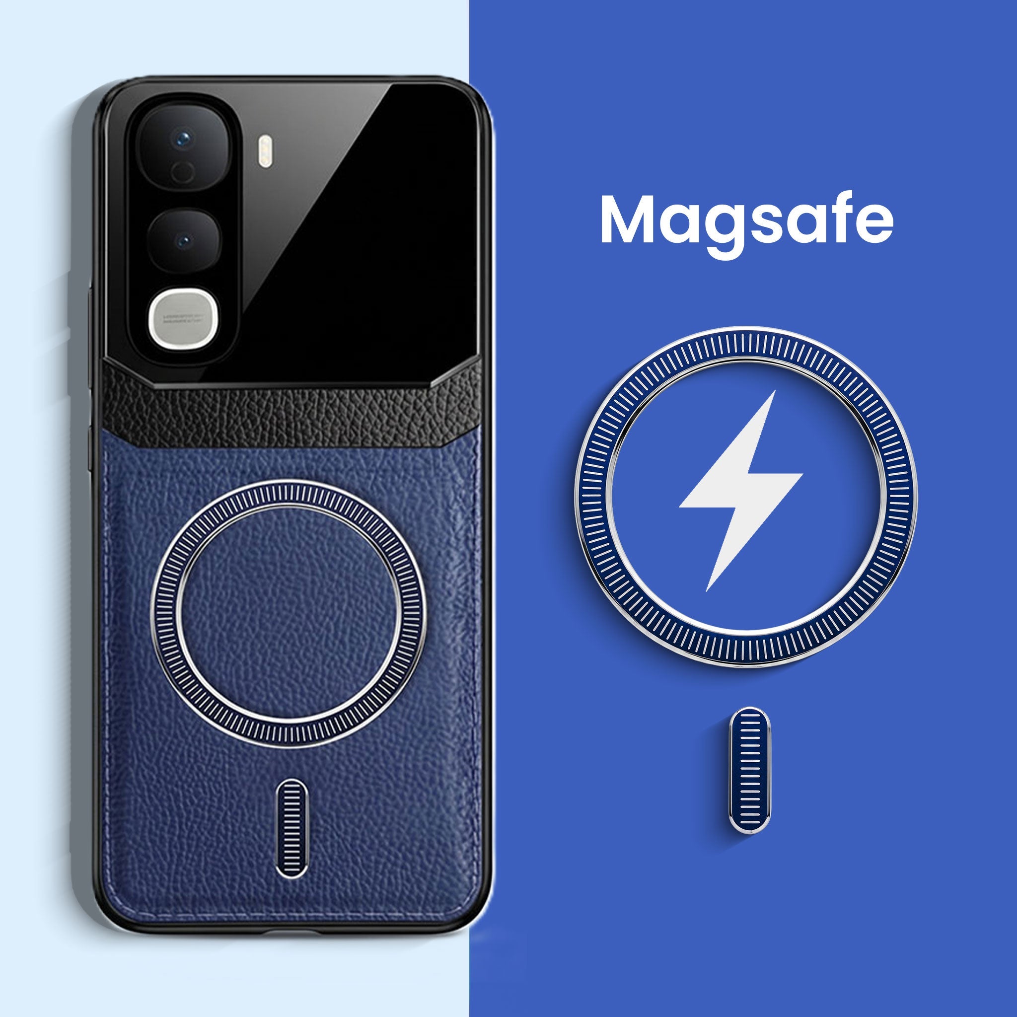 Vivo Y400 Pro 5G Premium Magsafe Magnetic Leather Lens Protective Case