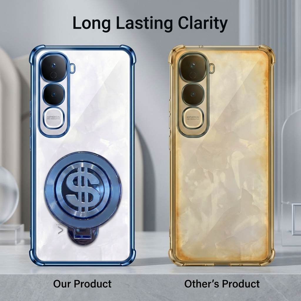 Vivo Y400 Pro 5G Four Corner Airbags 100% Original Astro Money Magnet Rotating Dollar Case