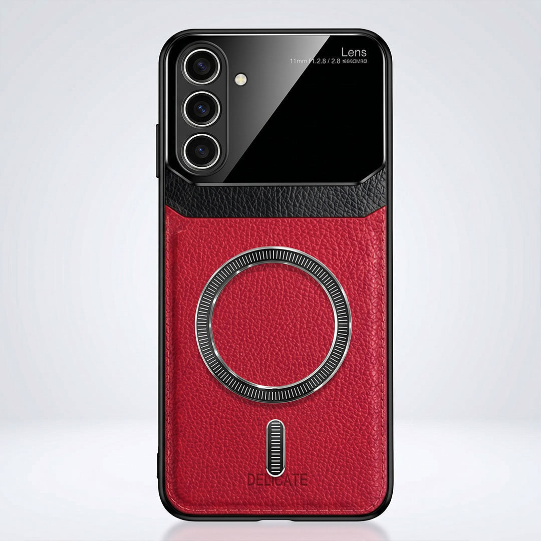 Samsung Galaxy M56 5G Premium Magsafe Magnetic Leather Lens Protective Case