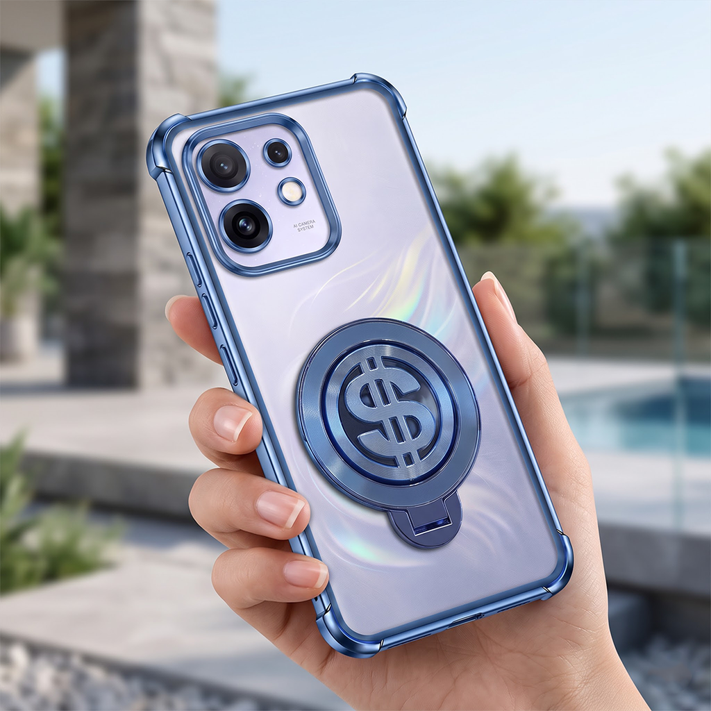 Oppo Reno 16 5G Four Corner Airbags 100% Original Astro Money Magnet Rotating Dollar Case