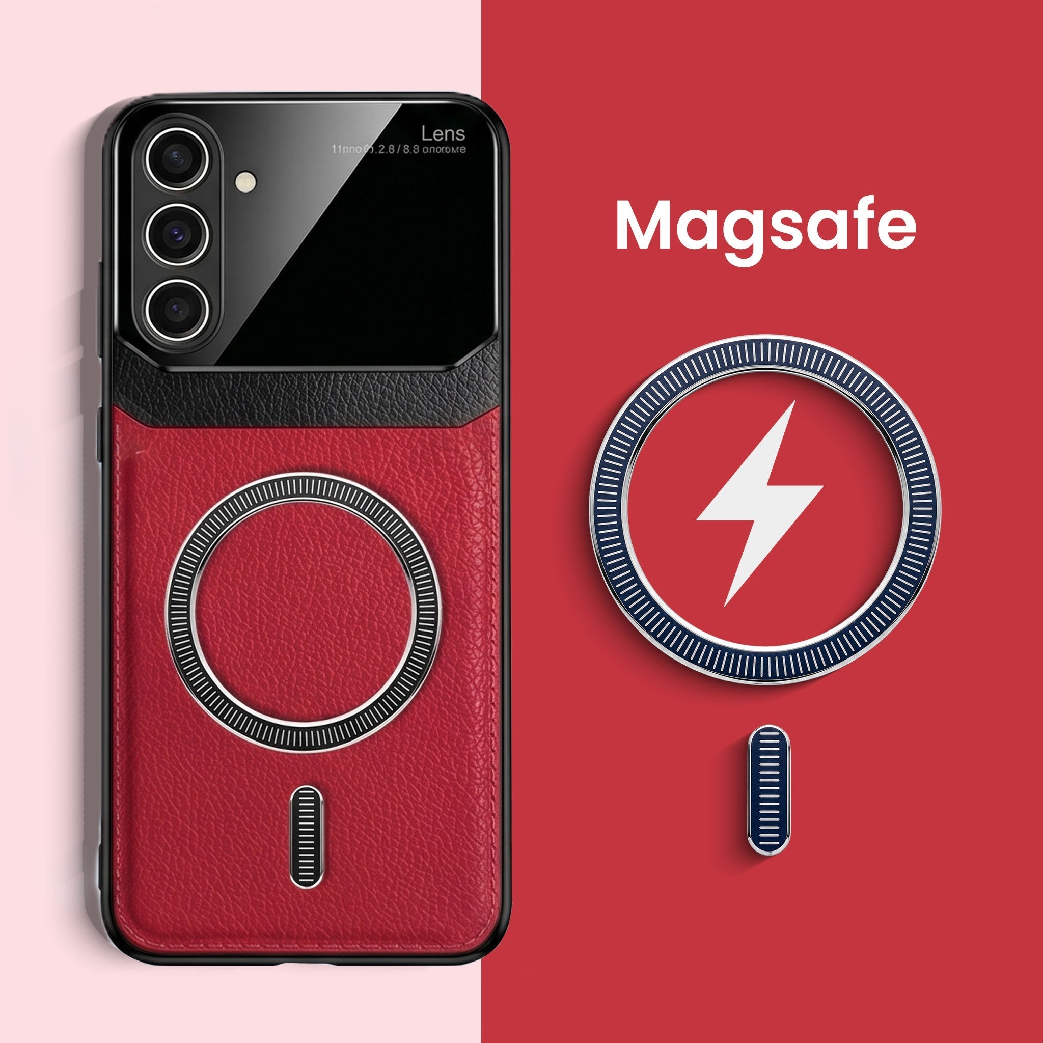 Samsung Galaxy A34 5G Premium Magsafe Magnetic Leather Lens Protective Case