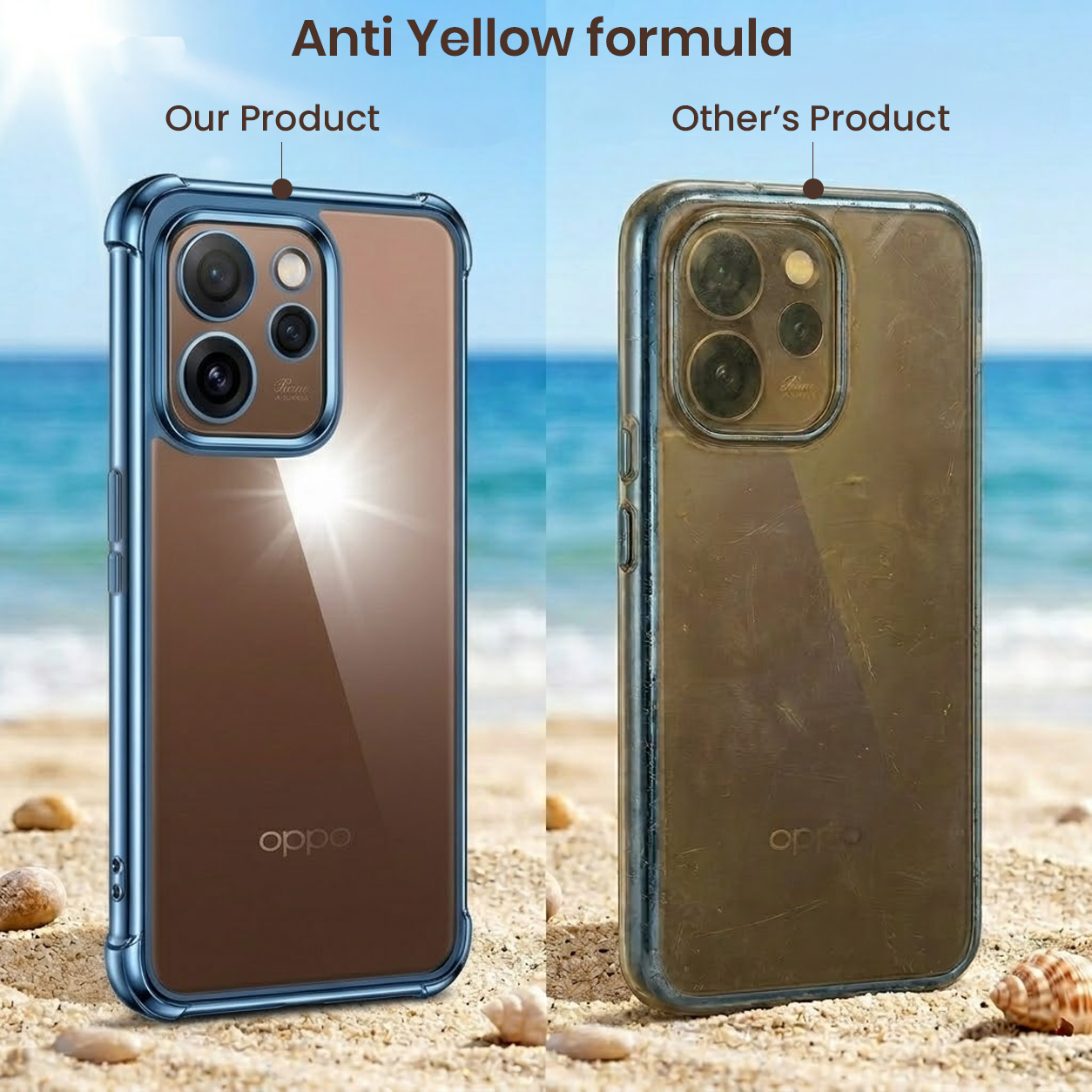 Oppo Reno 15 Pro 5G Anti-Yellow Electroplating Transparent Airbags Case