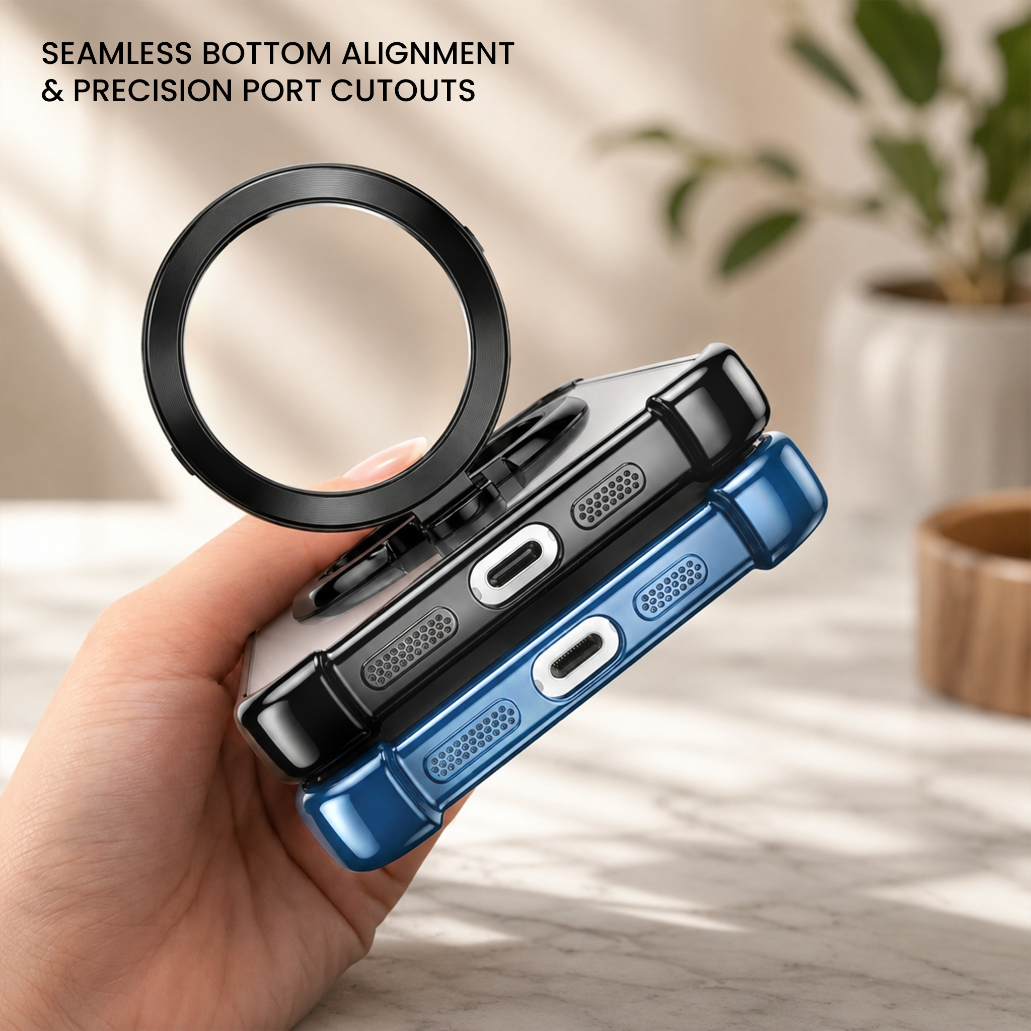 Vivo Y400 Pro 5G Original Luxury Magnifier Ring Stand Shockproof Airbags Corner Case