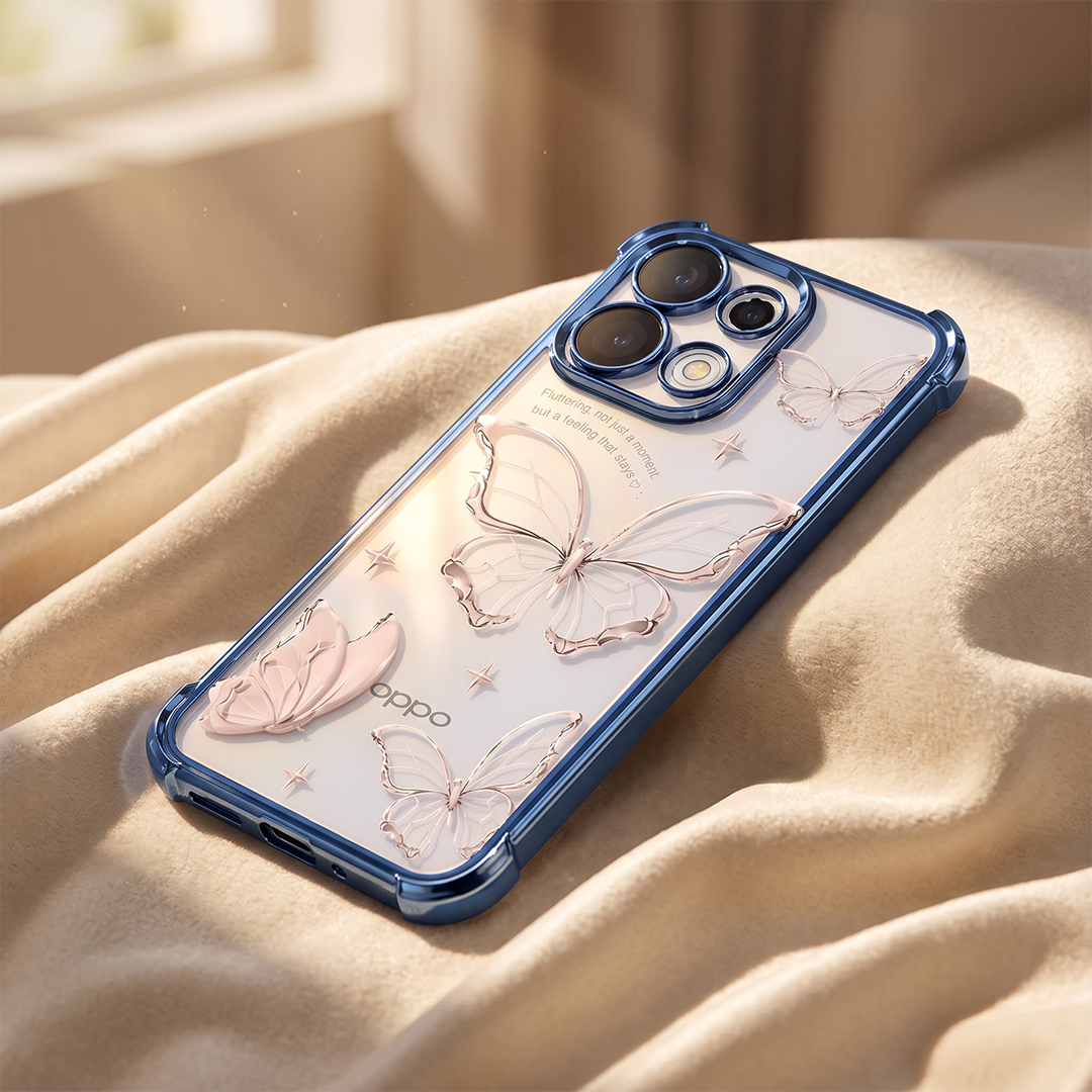 Oppo Reno 16 5G Transparent Butterfly Anti-Yellow Airbag Cover