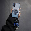 Vivo V60e 5G Luxury Shimmer Airbag Butterfly Stand Case with Charm Strap
