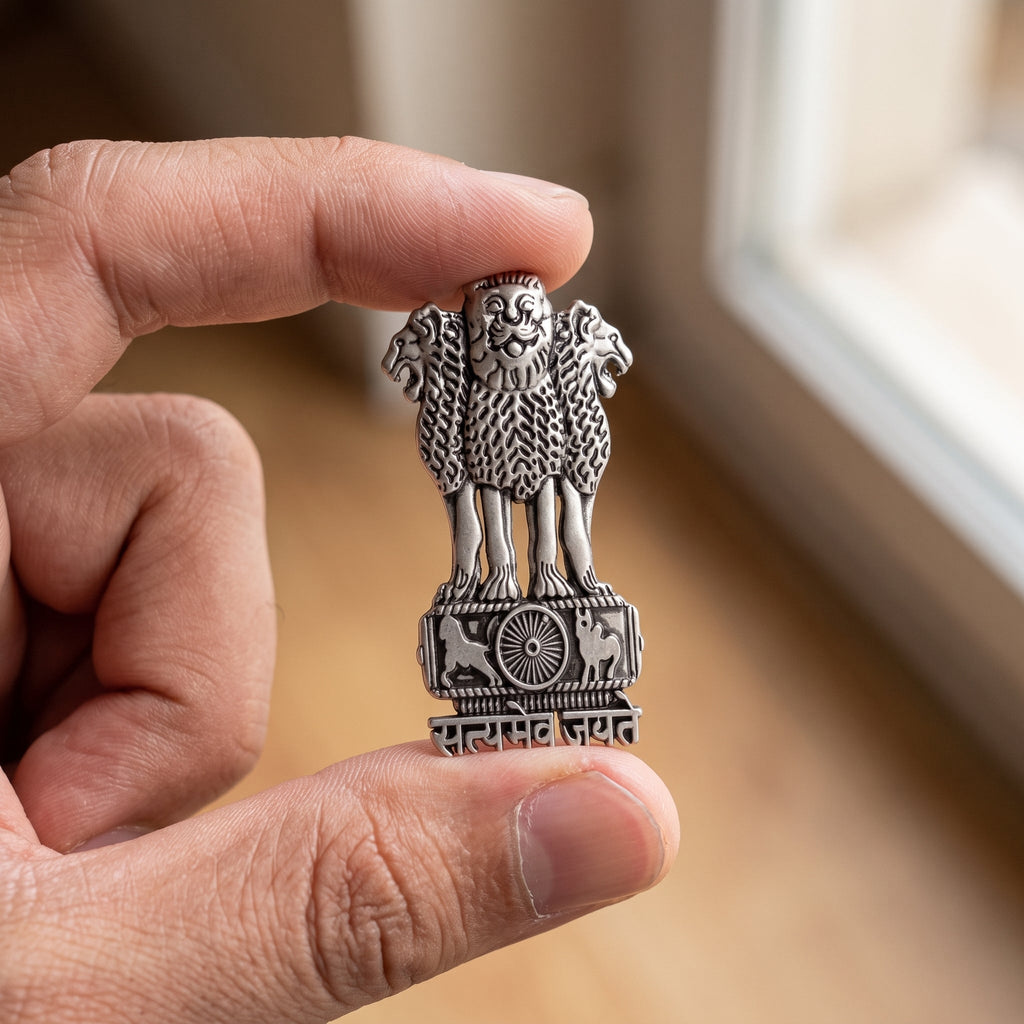 Oppo A6 Pro 5G Compatible Satyamev Jayate 3D Metal Emblem Sticker