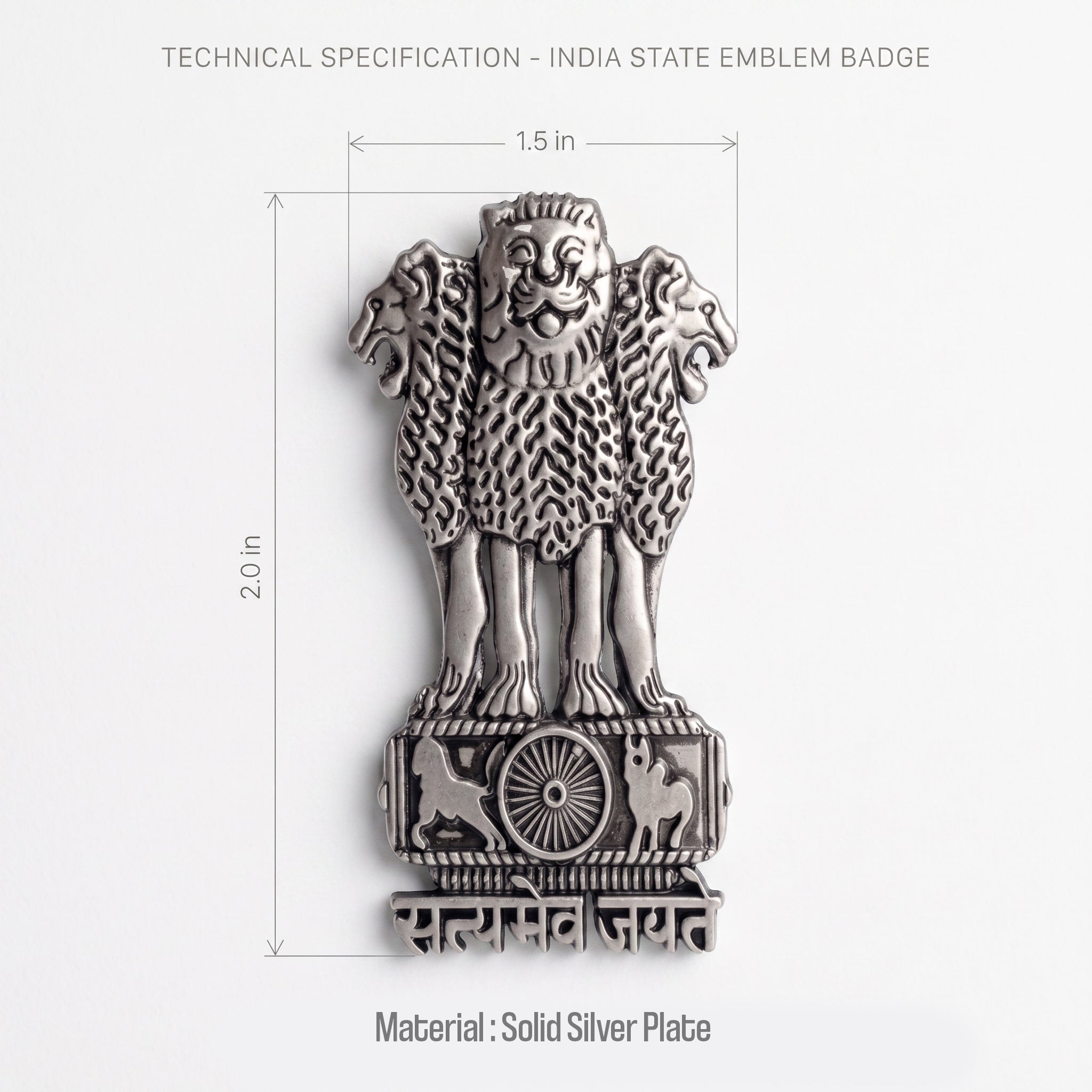 Oppo Reno 13 5G Compatible Satyamev Jayate 3D Metal Emblem Sticker
