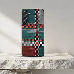 Samsung Galaxy A56 Luxury Grid Pattern Glass Back Shockproof Case