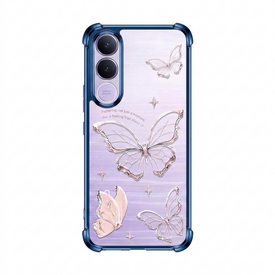 Vivo V70 FE 5G Transparent Butterfly Anti-Yellow Airbag Cover