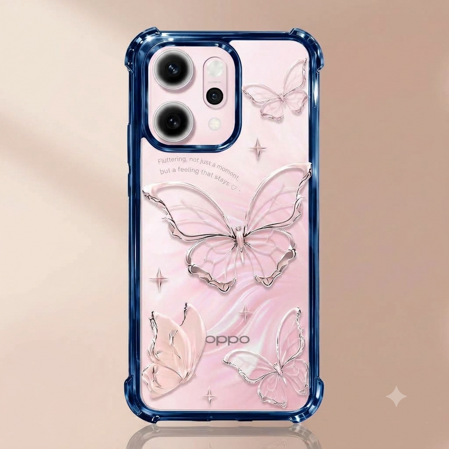 Oppo Reno 14 5G Transparent Butterfly Anti-Yellow Airbag Cover