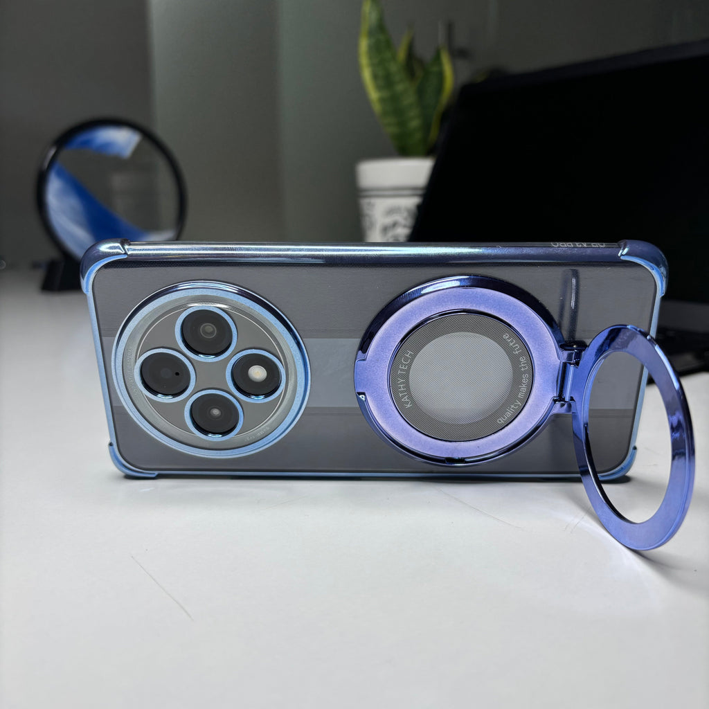 Blue Oppo F27 Pro cover with stand