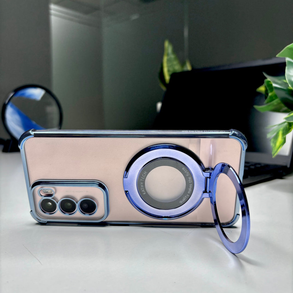 Oppo Reno 12 Pro 5G Original Luxury Magnifier Ring Stand Shockproof Airbags Corner Case