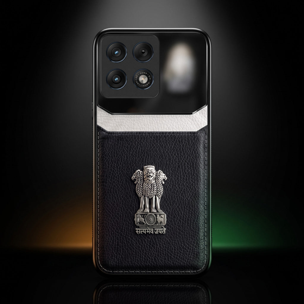 Motorola Edge 70 Pro 5G Satyamev Jayate 3D Metal Leather Back Case