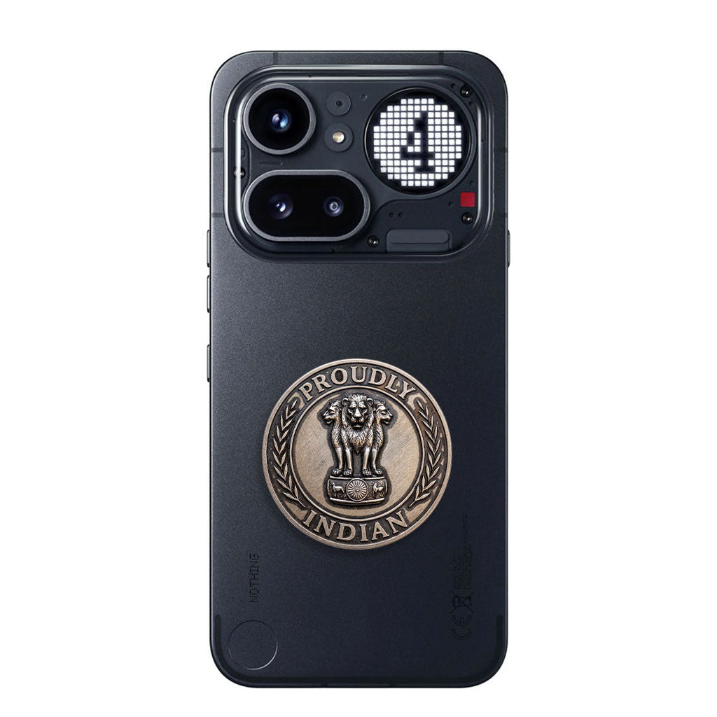 Nothing Phone 4A Pro 5G Compatible Satyamev Jayate 3D Metal Emblem Sticker