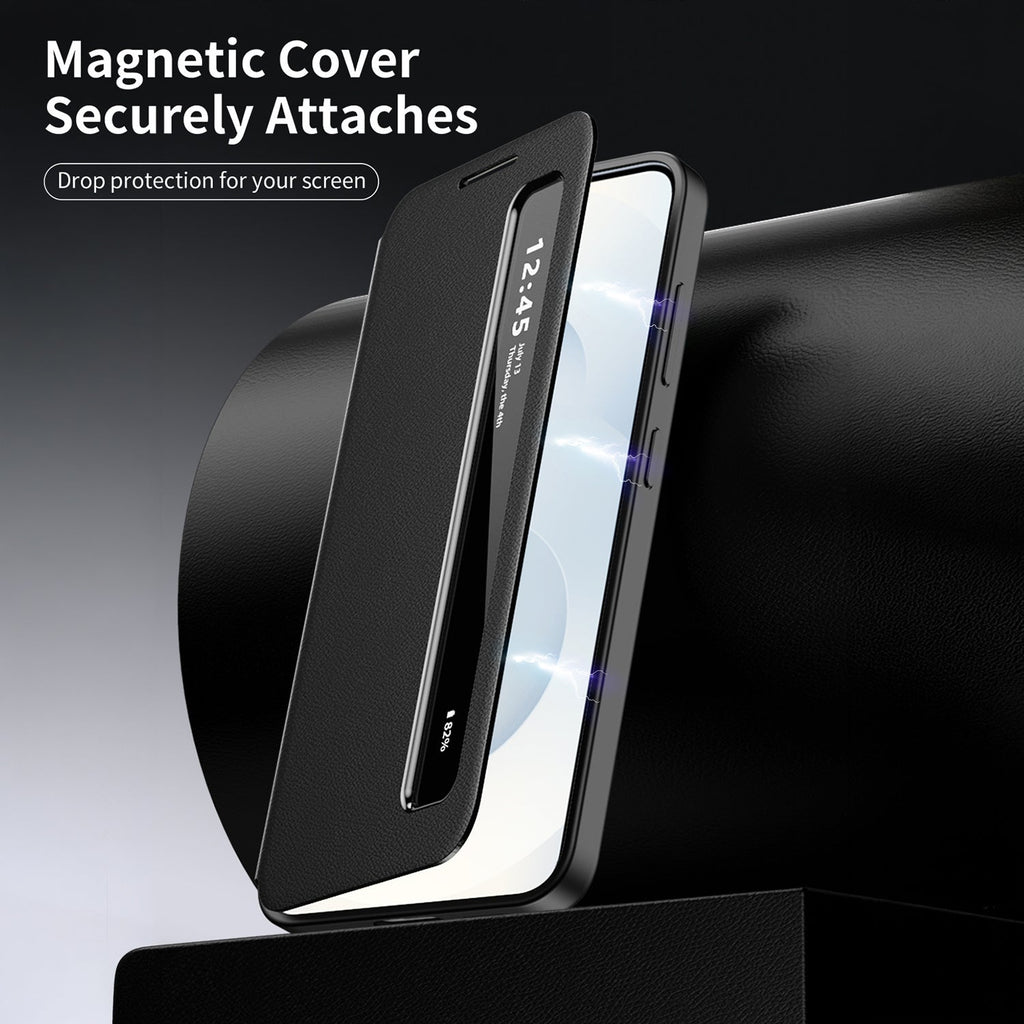 Samsung Galaxy S24 5G Smart Side Window Flip Leather Case
