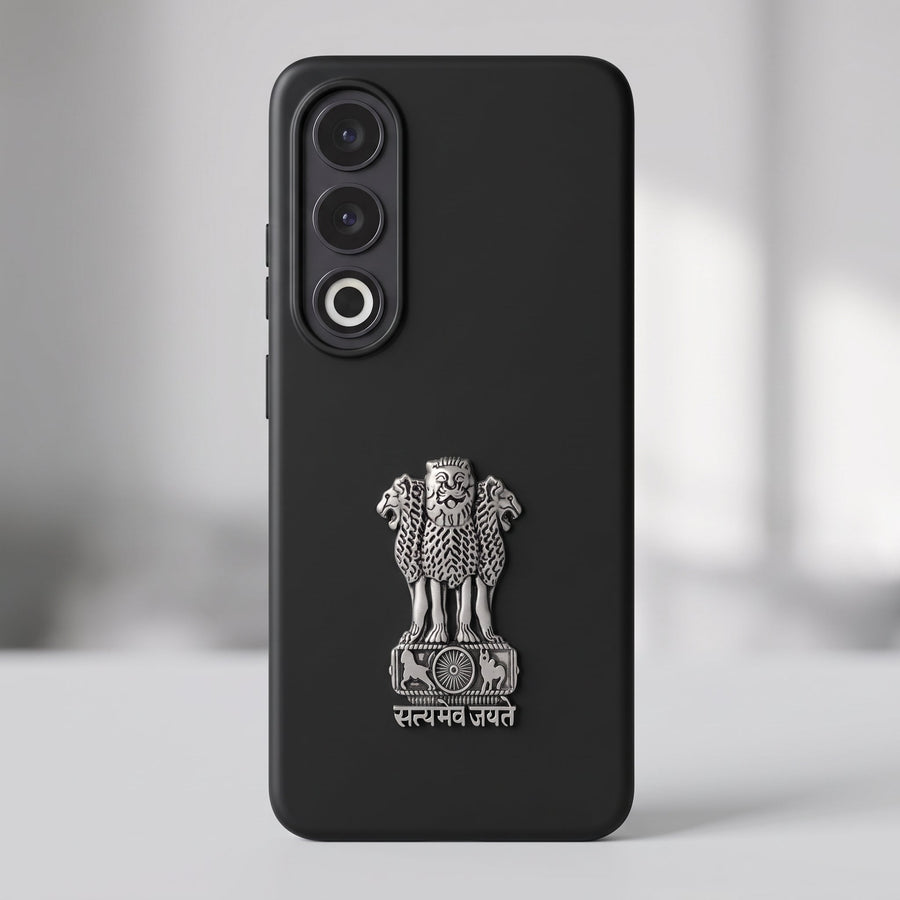 Oppo K12X 5G Compatible Satyamev Jayate 3D Metal Emblem Sticker
