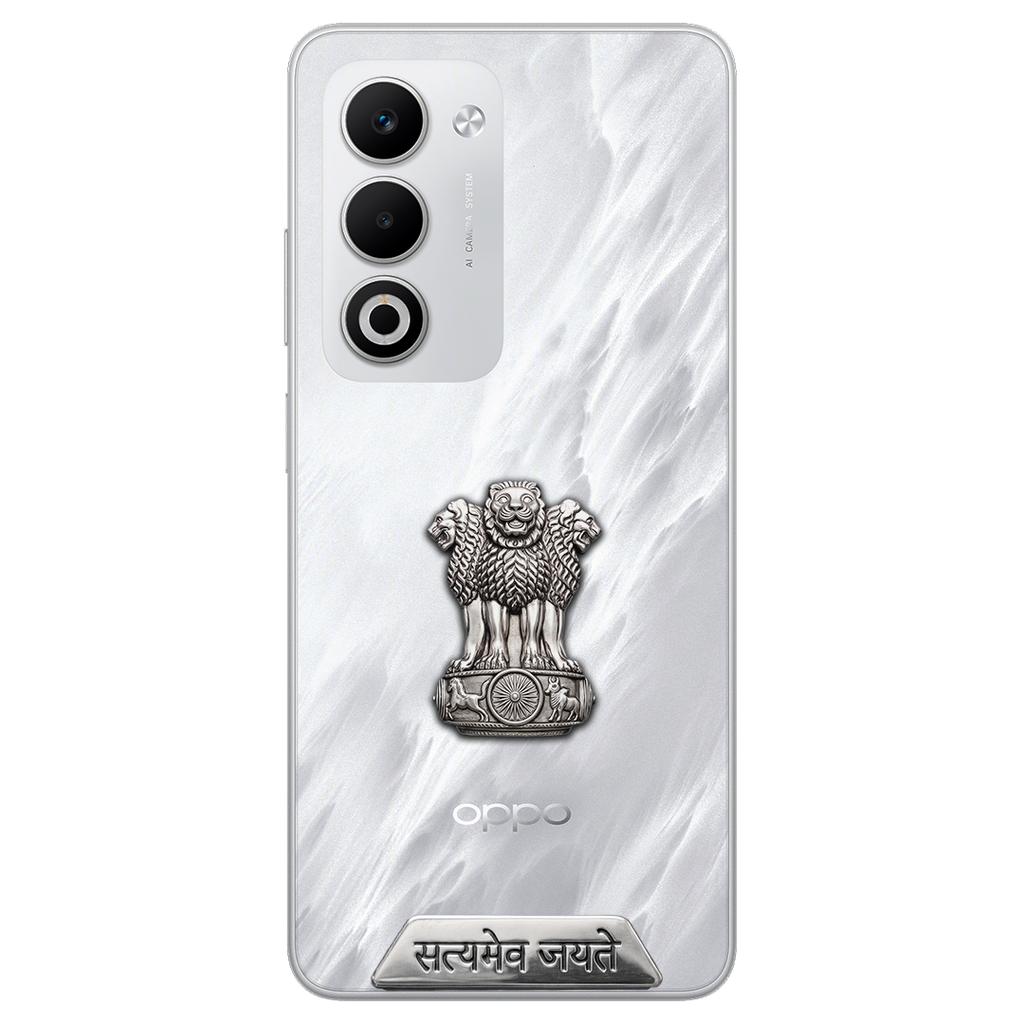 Oppo A5 5G Compatible Satyamev Jayate 3D Metal Emblem Sticker