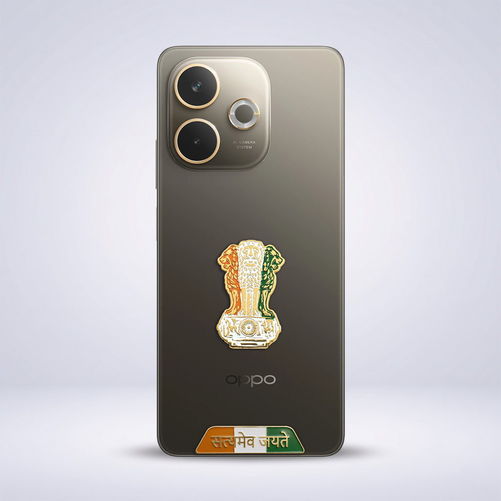 OPPO A5 Pro 5G Compatible Satyamev Jayate 3D Metal Emblem Sticker