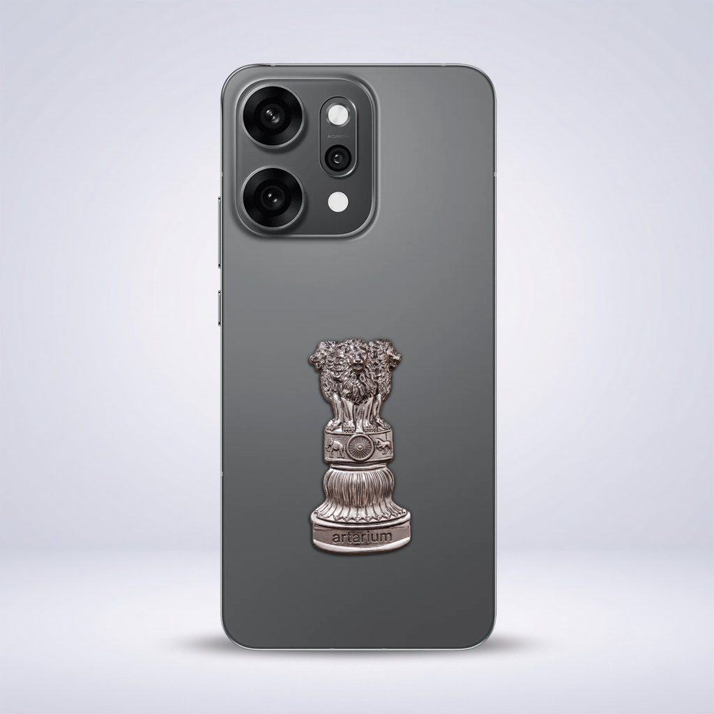 OPPO Reno 14 Pro 5G Compatible Satyamev Jayate 3D Metal Emblem Sticker
