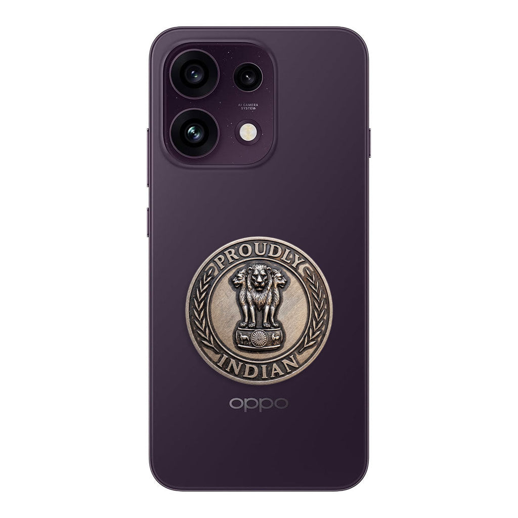 Oppo Reno 16c 5G Compatible Satyamev Jayate 3D Metal Emblem Sticker