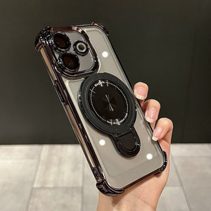 Oppo A5 Pro 5G Luxury Four Corner Invincible Bracket Ring Stand Case