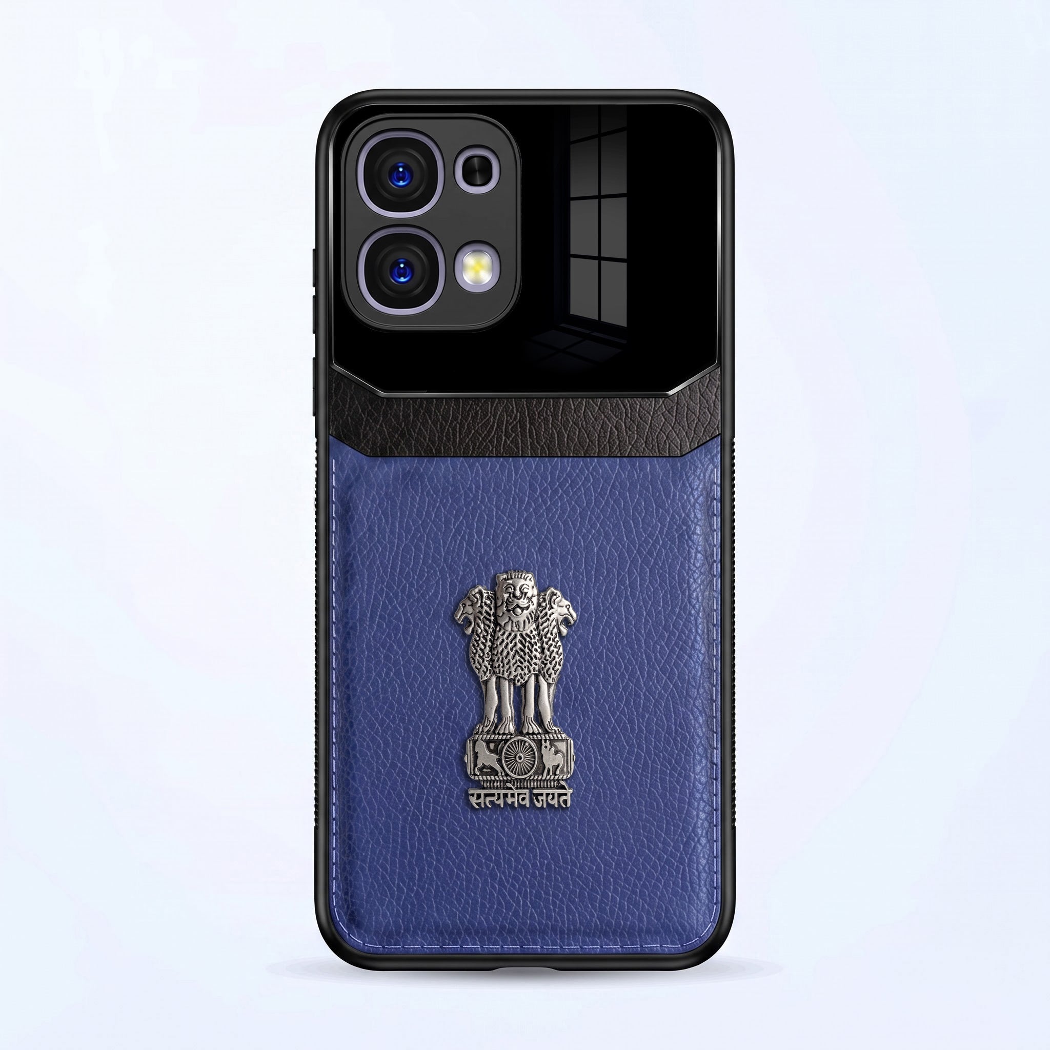 Oppo F31 5G Satyamev Jayate 3D Metal Leather Back Case