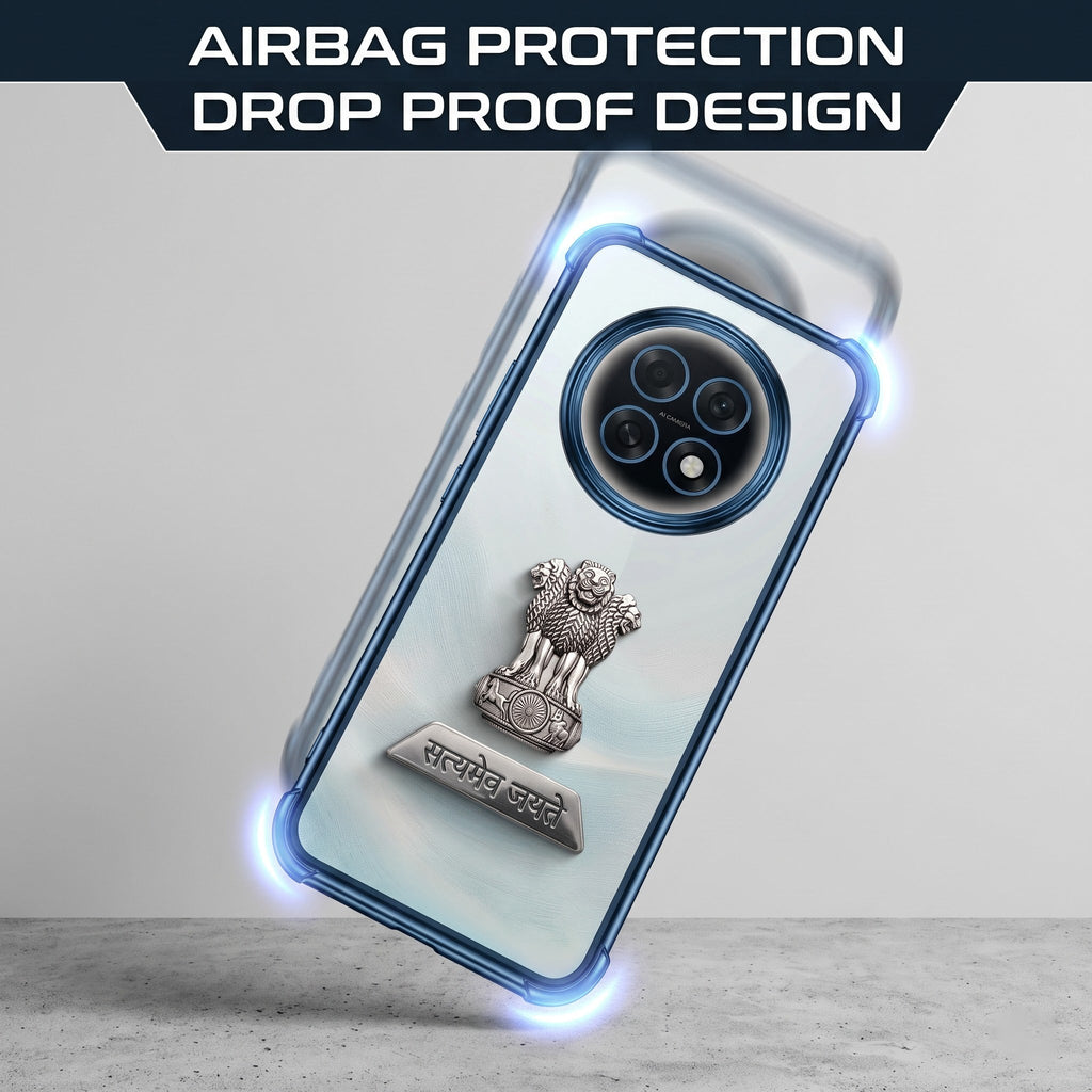 Oppo F31 Pro+ 5G Satyamev Jayate 2-in-1 Emblem Transparent Shockproof Airbag Case