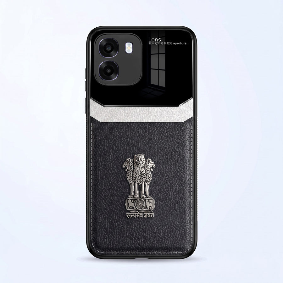 Oppo K14 5G Satyamev Jayate 3D Metal Leather Back Case