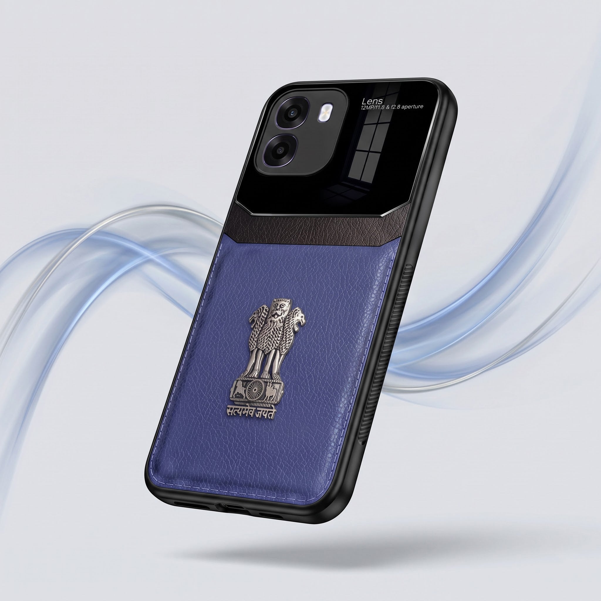 Oppo K14 5G Satyamev Jayate 3D Metal Leather Back Case