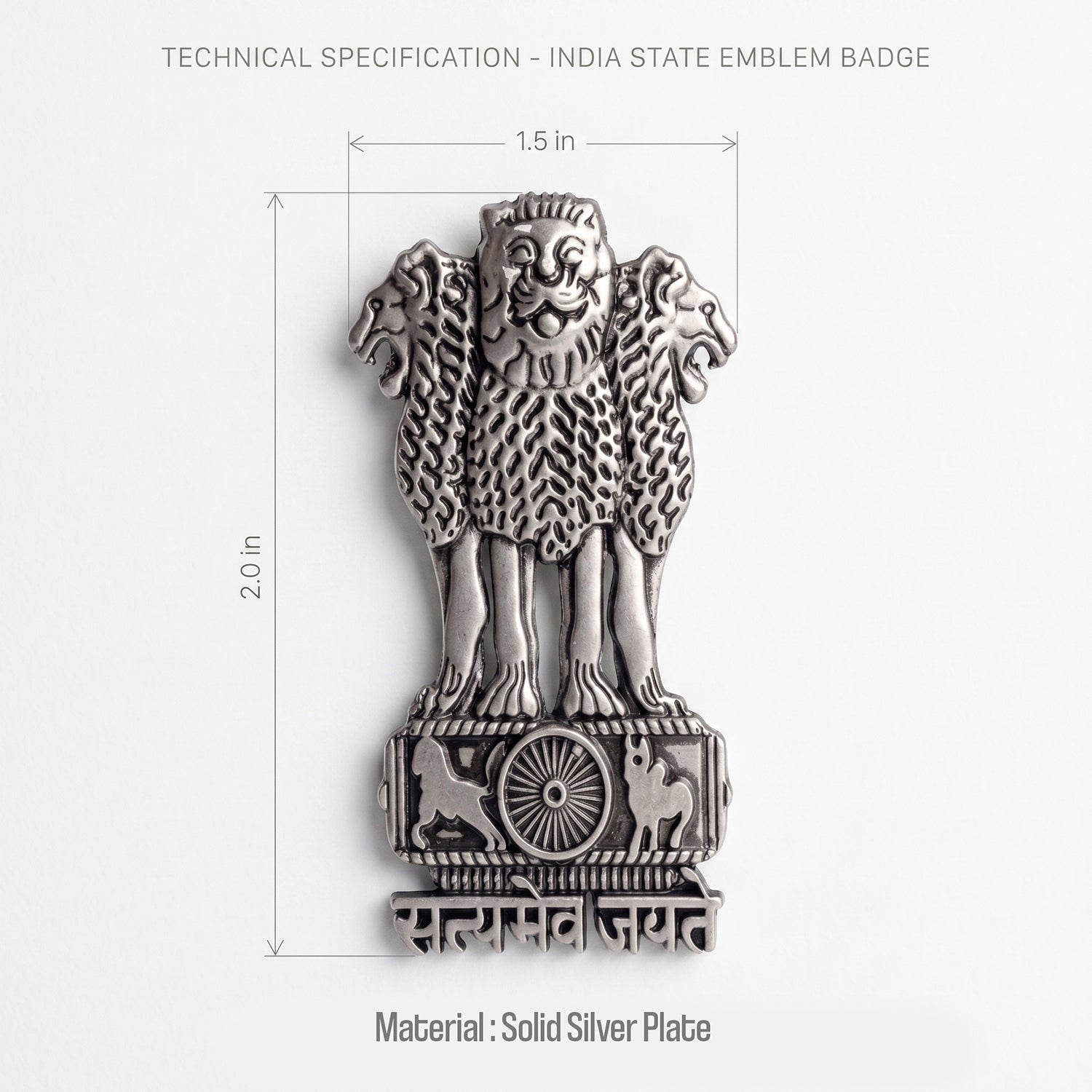Oppo Reno 13 Pro 5G Satyamev Jayate 3D Metal Leather Back Case