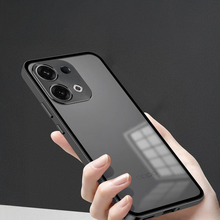 Oppo Reno 13 Pro 5G Aluminium Metal Bumper Shield Transparent Back Case