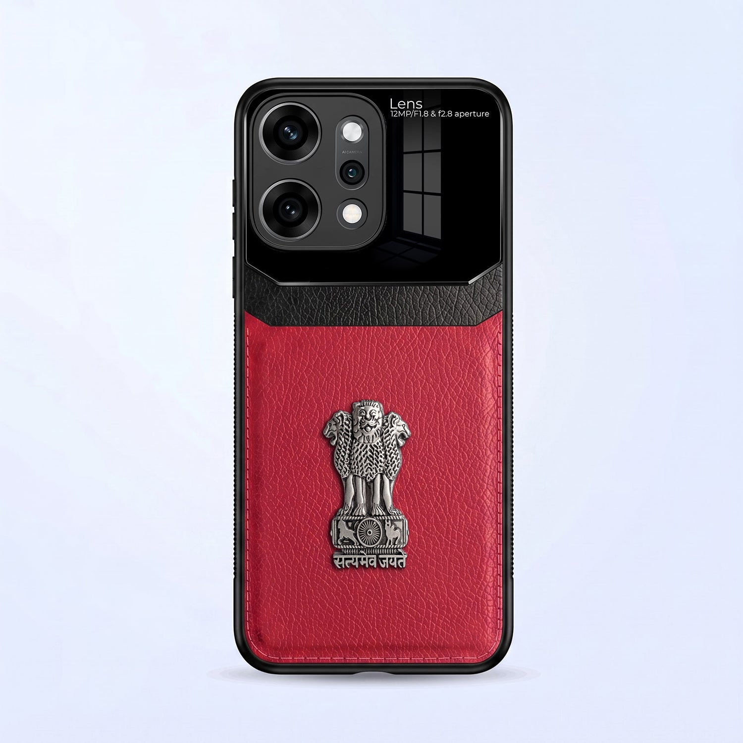 Oppo Reno 14 Pro 5G Satyamev Jayate 3D Metal Leather Back Case