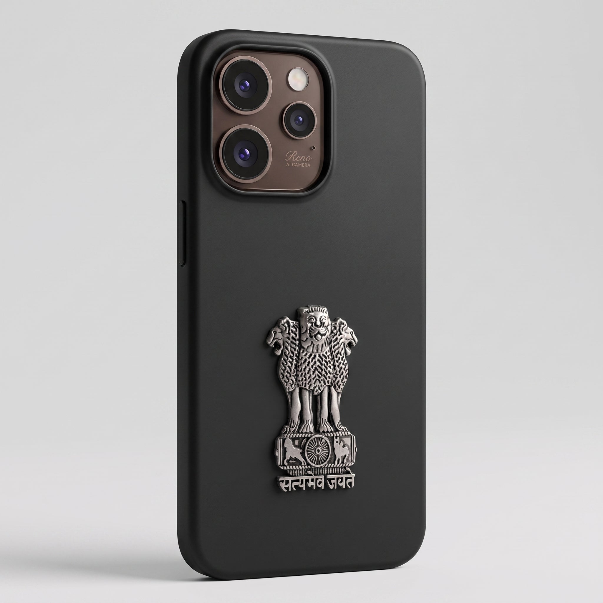 Oppo Reno 15 Pro 5G Compatible Satyamev Jayate 3D Metal Emblem Sticker