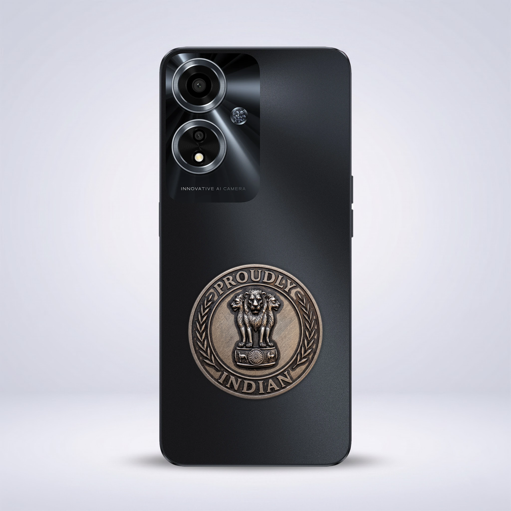 Oppo A59 5G Compatible Satyamev Jayate 3D Metal Emblem Sticker