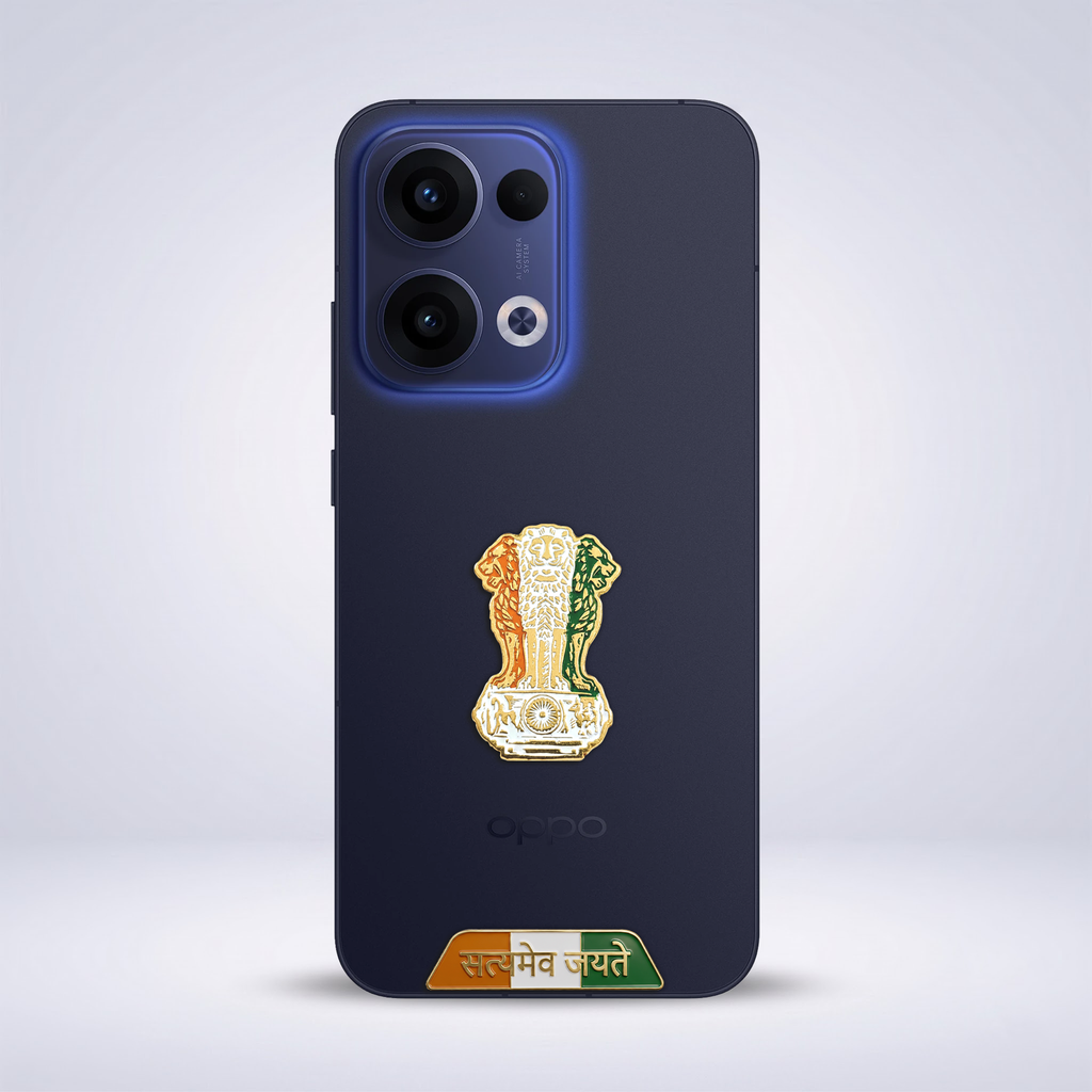 Oppo Reno 13 5G Compatible Satyamev Jayate 3D Metal Emblem Sticker