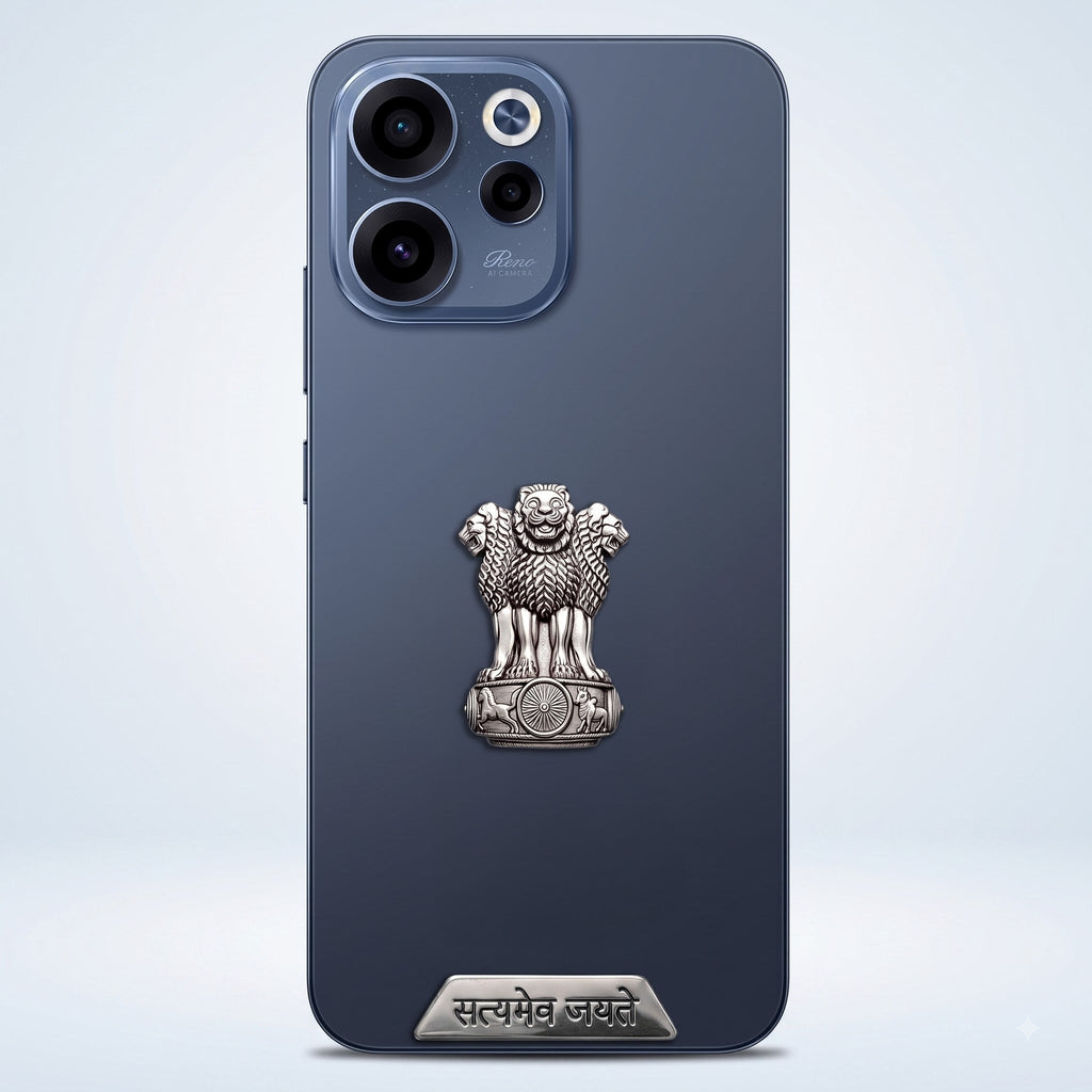 Oppo Reno 15C 5G Compatible Satyamev Jayate 3D Metal Emblem Sticker